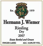 Hermann J. Wiemer - Riesling Dry Finger Lakes 2020